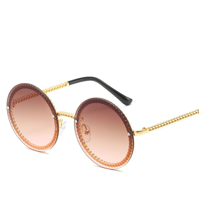 Brand Round Sunglasses Women Luxury Rimless Feamle Shades Europe Popular Ins Sun glasses lunettes de sol femmes-01